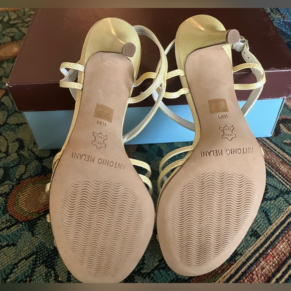 Pearly Ivory Strappy Leather Antonio Melani Heels - Picture 4 of 7